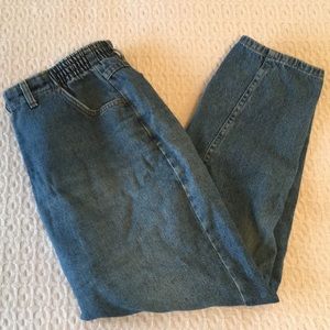 LL Bean Comfort Waist  Blue Denim Jeans Lg 18 P